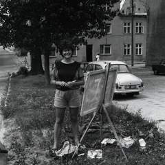 Reszel, uczestniczka pleneru malarskiego – lipiec 1986r.