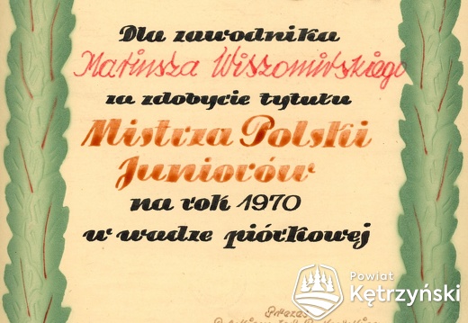 Dyplom Mariusza Zbigniewa Wiszomirskiego – 1970r.  