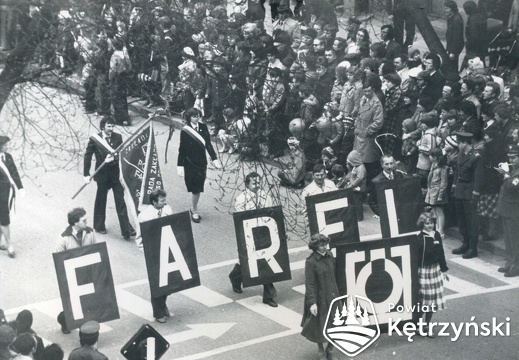 Pracownicy firmy „Farel” podczas pochodu – 1.05.1980r.