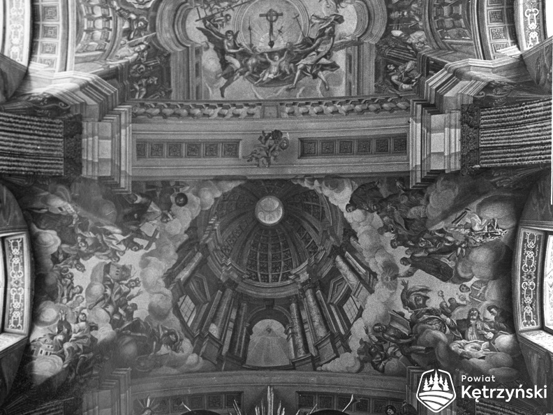 Święta Lipka, polichromowane stropy we wnętrzu kościoła – 1968r.