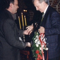 Arno Surminski podczas promocji pierwszej przetłumaczonej na język polski książki - 28.11.1994r.