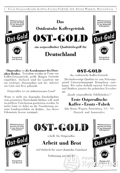Rastenburg Kaffee-Ersatz-Fabrik Ost-Gold, Werbung 1934 .jpg